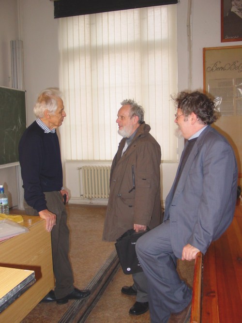 After the lecture: Prof. Specker with Prof. Hajek and Prof. Nesetril