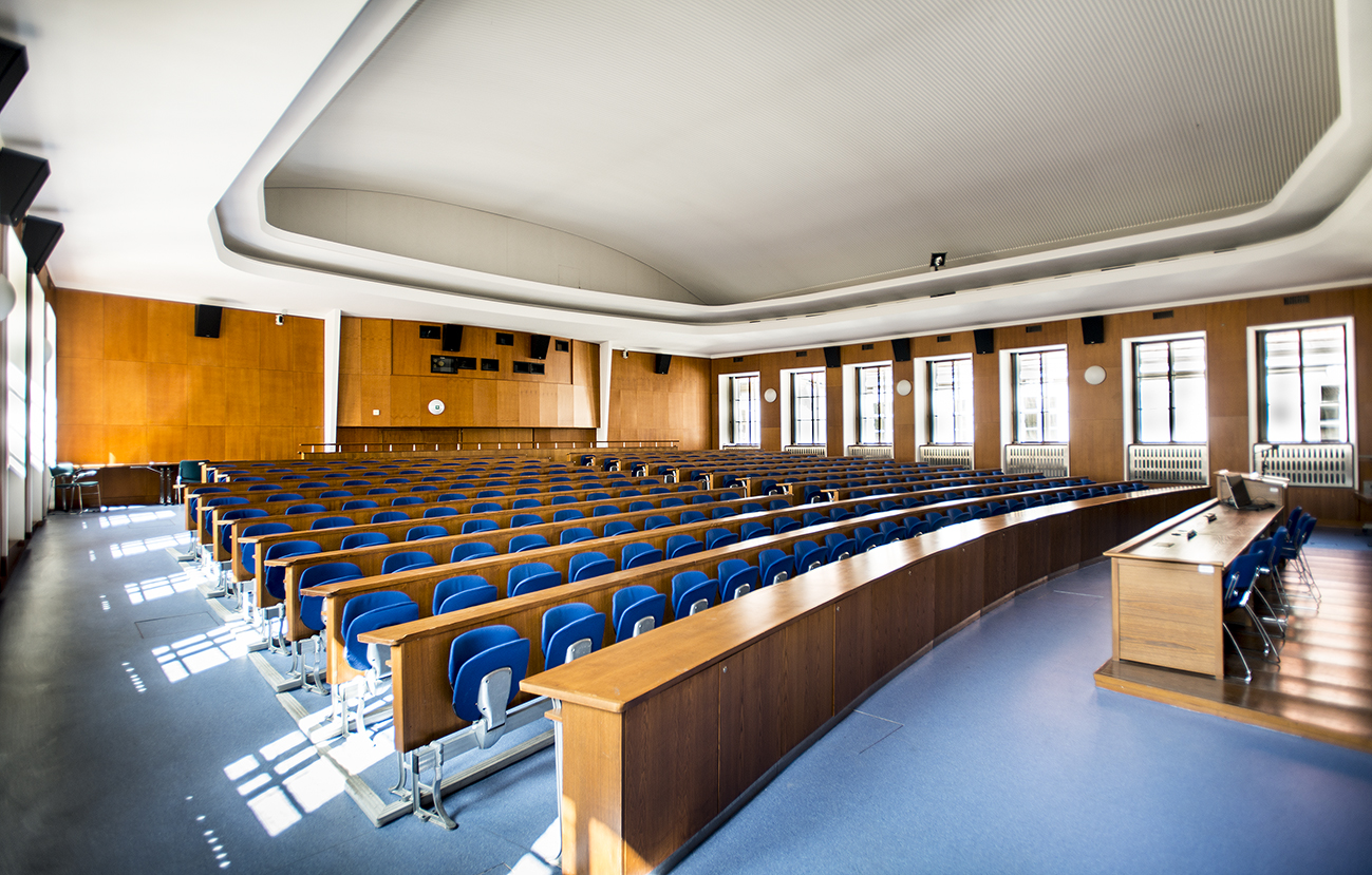 Blue lecture room