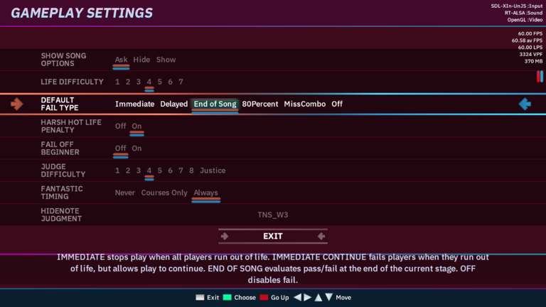 Fail at end setting