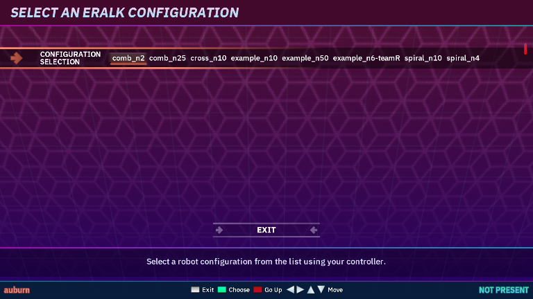 Problem selection screen