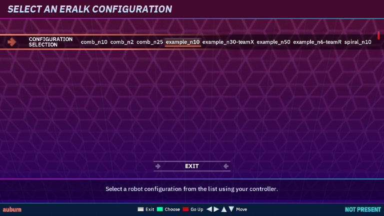 Selection screen
