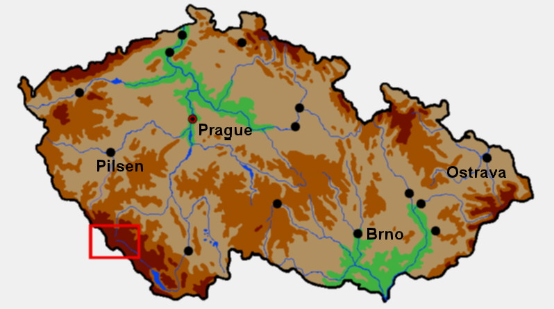 The map of the Czech Republic